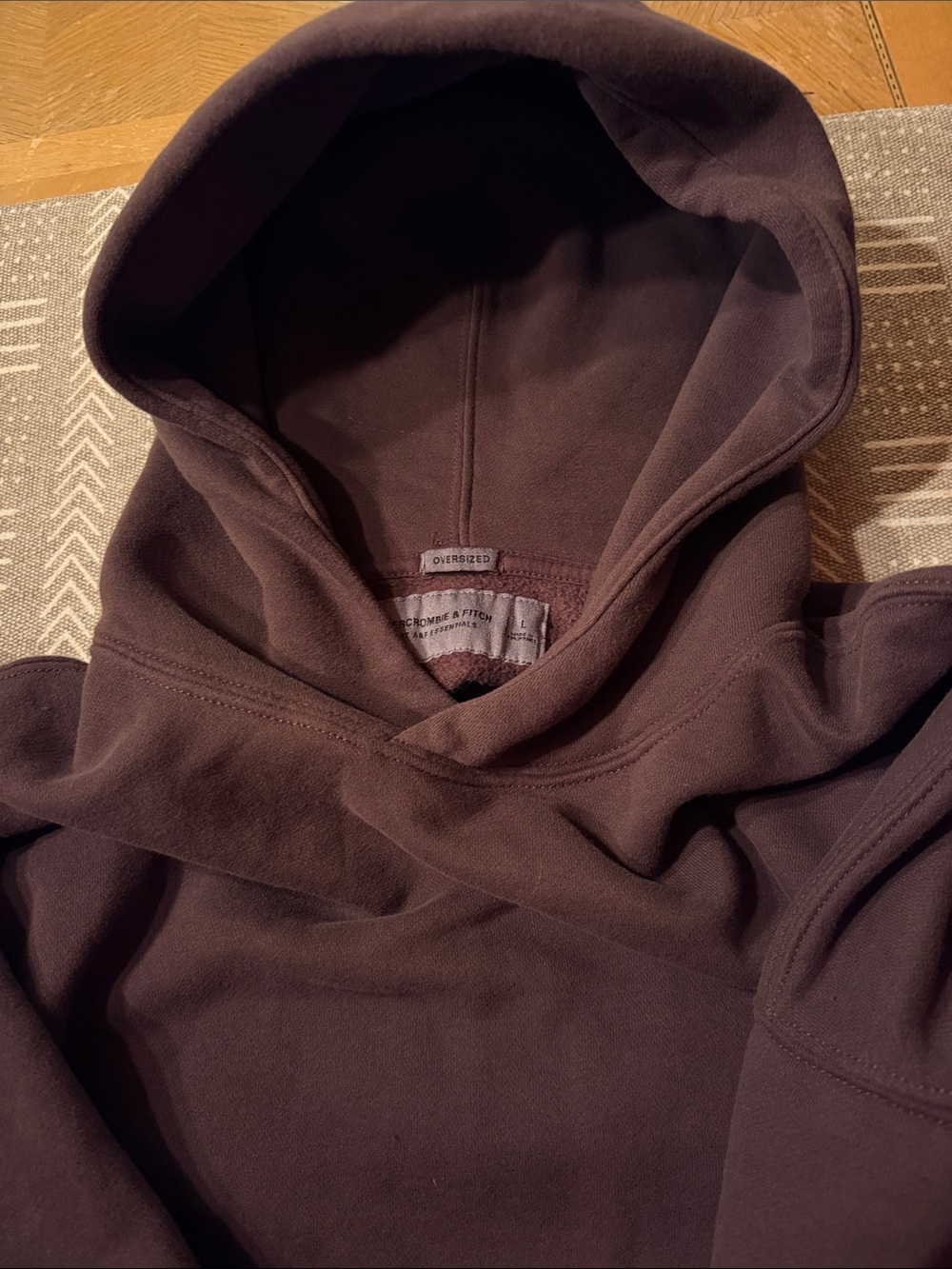 Abercrombie & Fitch Oversized Brown Pullover Hoodie